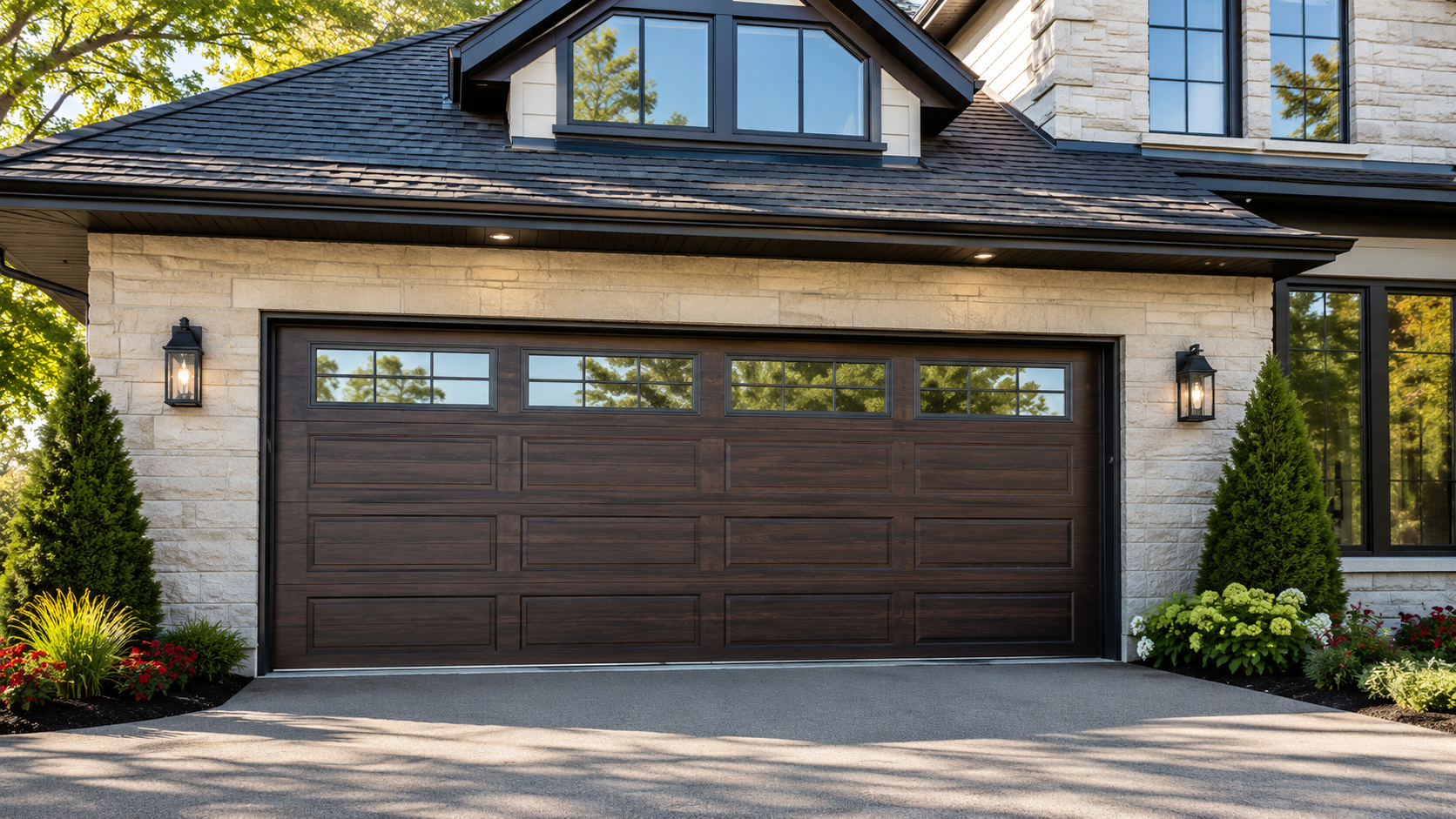 Modern Albuquerque garage with a clean finished garage door repair